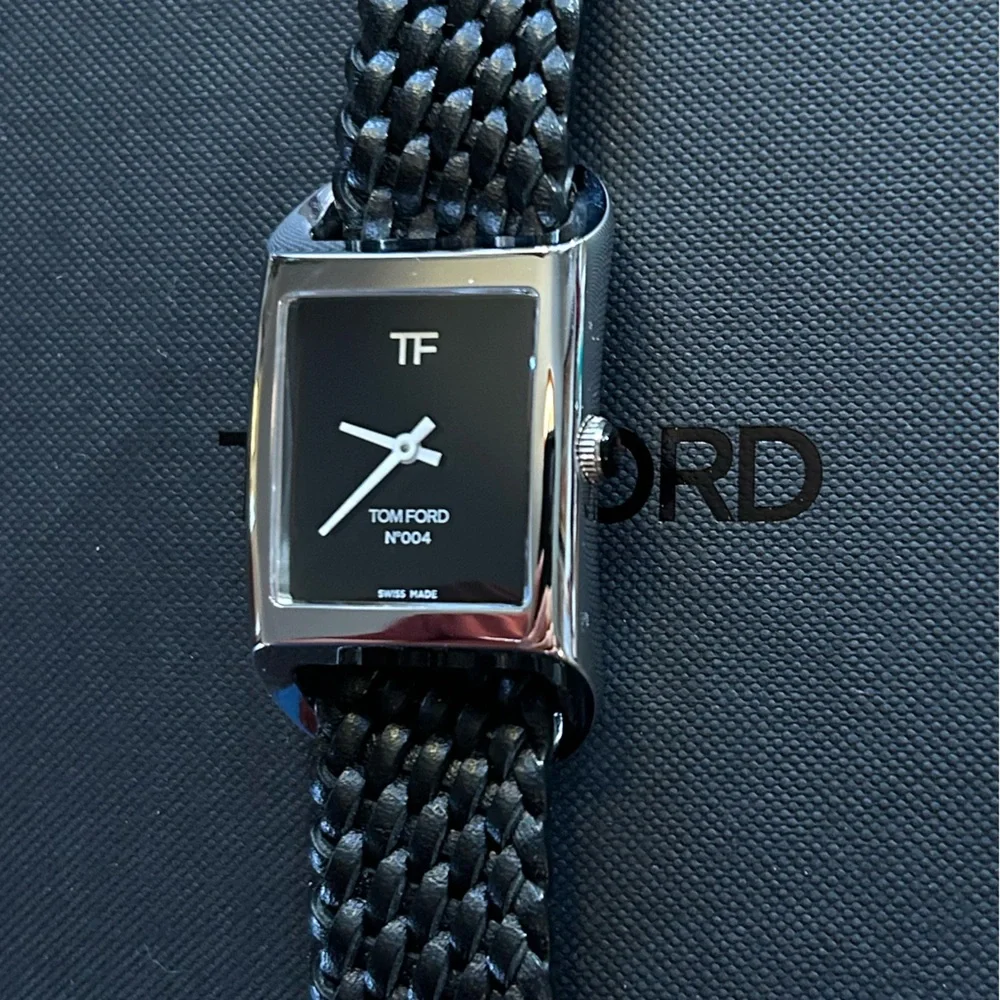 Tom Ford Watch With 35mm Black Face & Black Braided Band - Picture 2 of 10